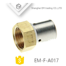EM-F-A017 1/2" Hexagon female thread brass nipple pipe fitting compression